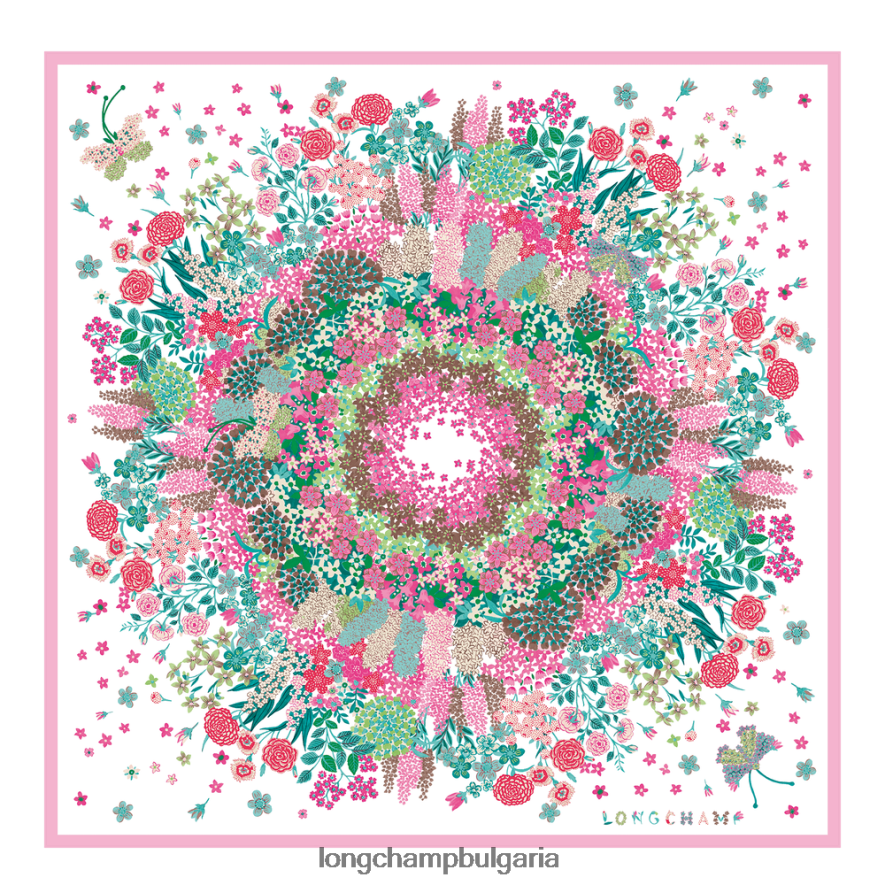 розово Жени копринен шал колекция пролет/лято 2023 90 аксесоари Longchamp 6084PZ1039