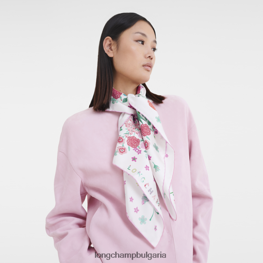 розово Жени копринен шал колекция пролет/лято 2023 90 аксесоари Longchamp 6084PZ1039