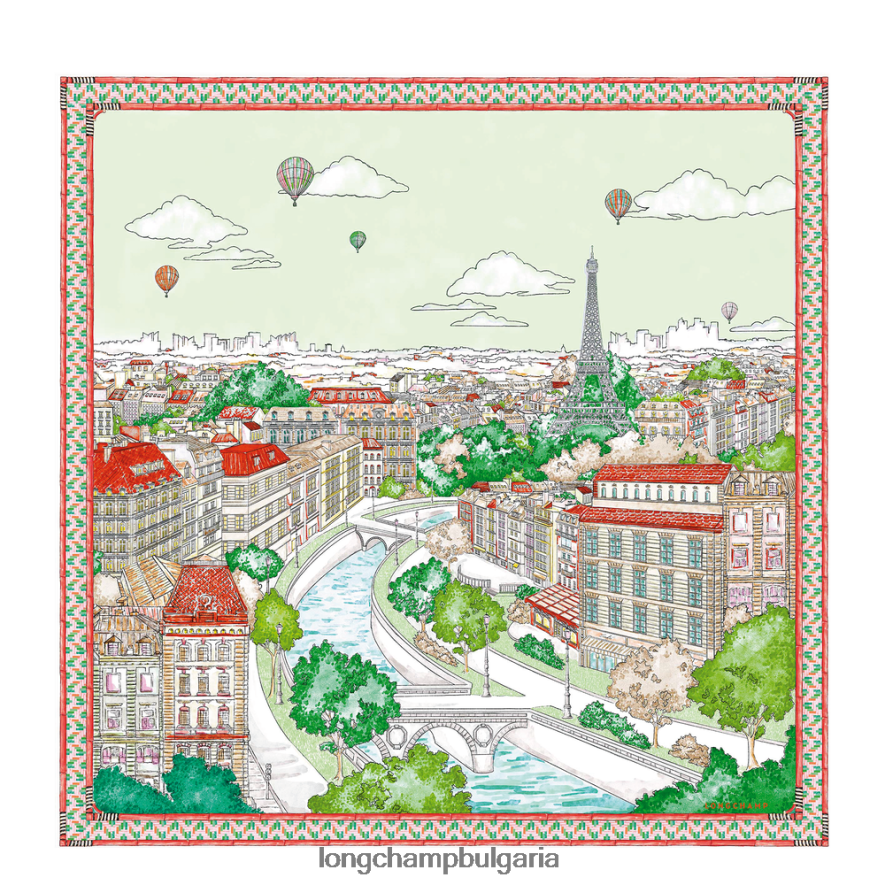 оранжево Жени копринен шал колекция пролет/лято 2023 90 аксесоари Longchamp 6084PZ1044