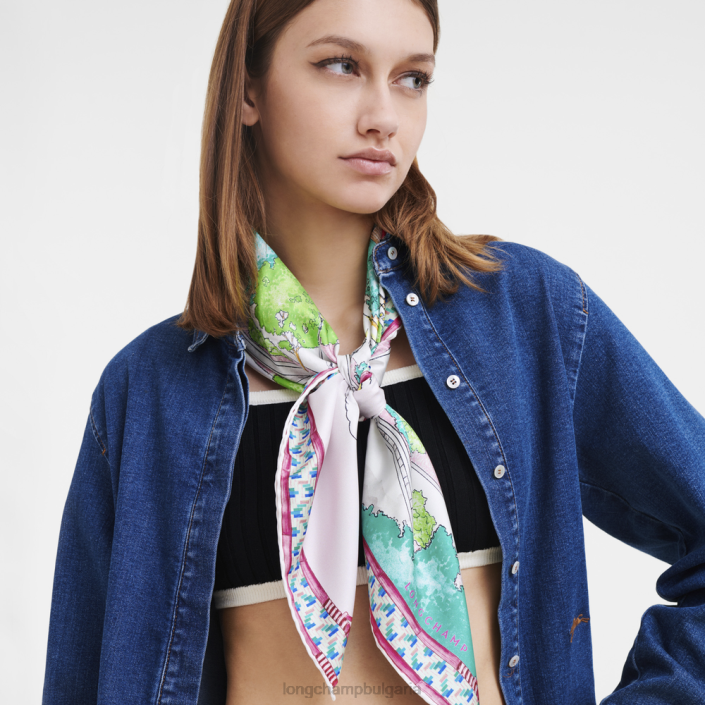фуксия Жени копринен шал колекция пролет/лято 2023 90 аксесоари Longchamp 6084PZ1045