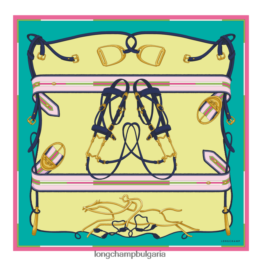 тюркоаз Жени копринен шал колекция пролет/лято 2023 90 аксесоари Longchamp 6084PZ1048