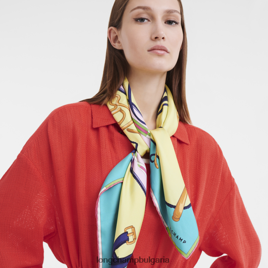 тюркоаз Жени копринен шал колекция пролет/лято 2023 90 аксесоари Longchamp 6084PZ1048