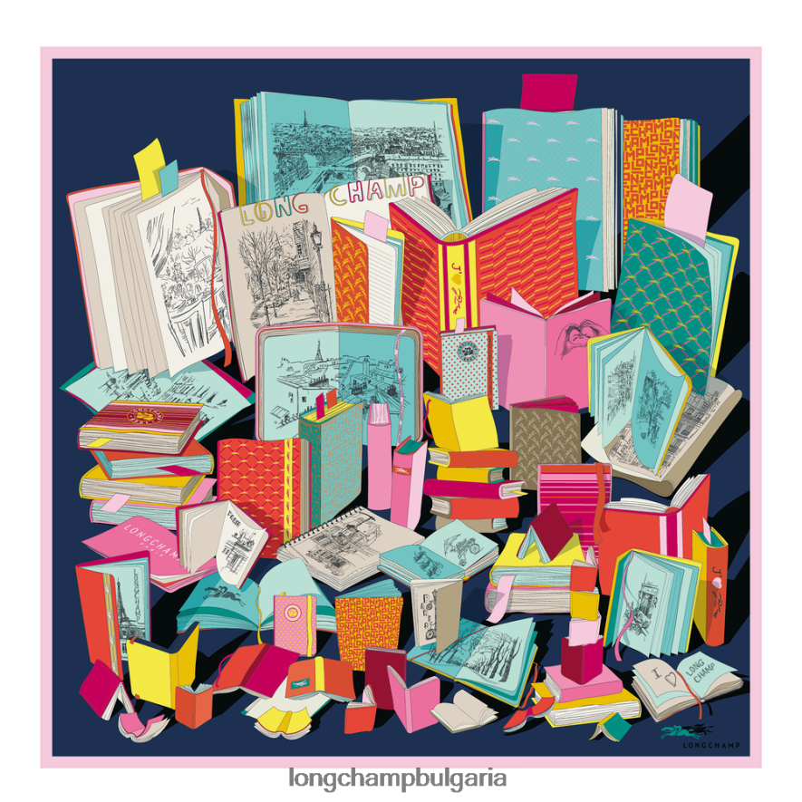 многоцветен Жени копринен шал колекция пролет/лято 2023 90 аксесоари Longchamp 6084PZ1049