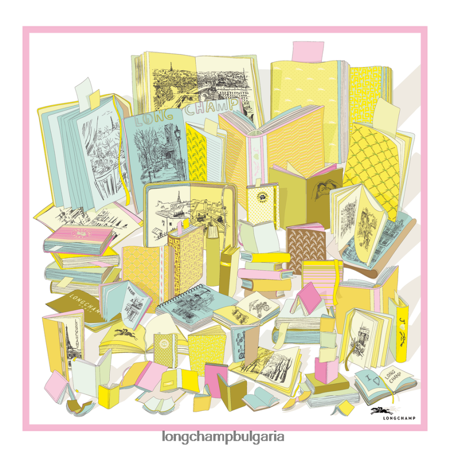 лимон Жени копринен шал колекция пролет/лято 2023 90 аксесоари Longchamp 6084PZ1050