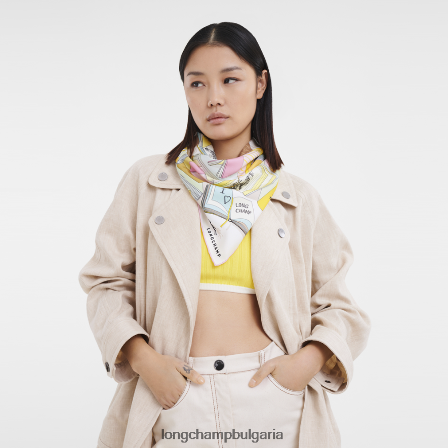 лимон Жени копринен шал колекция пролет/лято 2023 90 аксесоари Longchamp 6084PZ1050