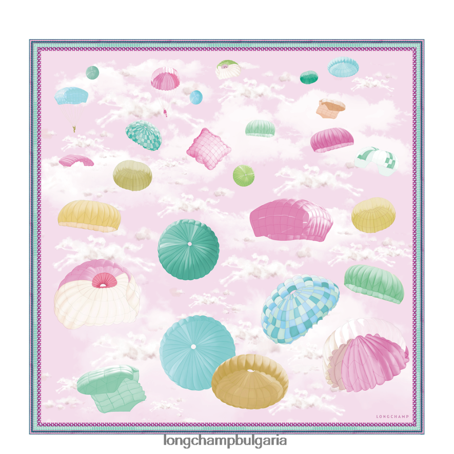 розово Жени копринен шал колекция пролет/лято 2023 90 аксесоари Longchamp 6084PZ1052