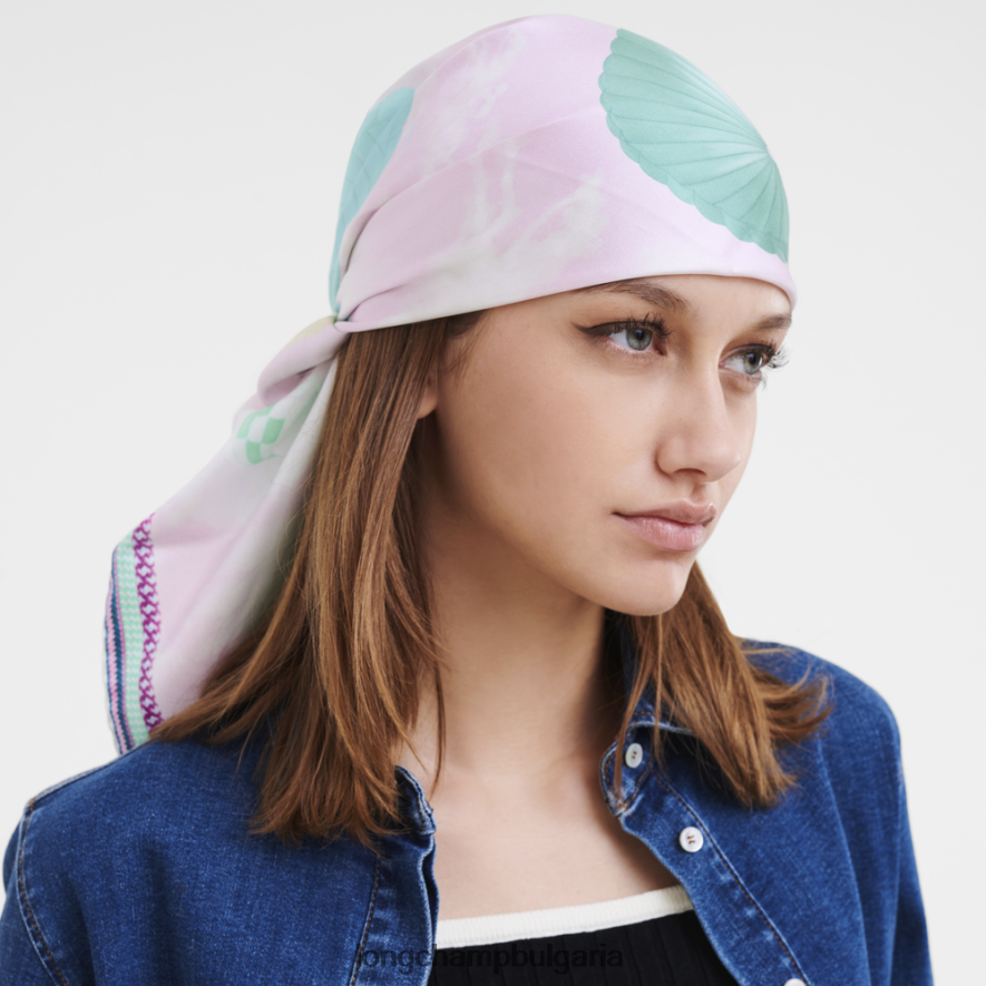 розово Жени копринен шал колекция пролет/лято 2023 90 аксесоари Longchamp 6084PZ1052