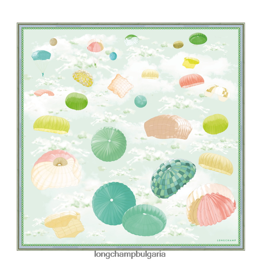 небесно синьо Жени копринен шал колекция пролет/лято 2023 90 аксесоари Longchamp 6084PZ1053