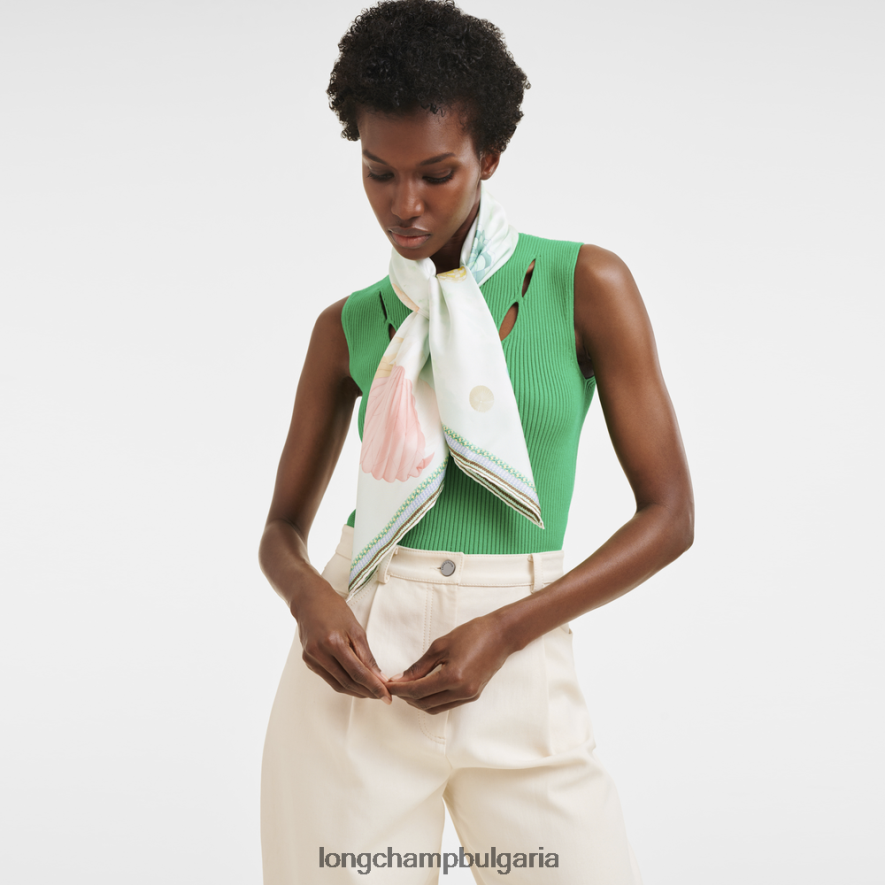 небесно синьо Жени копринен шал колекция пролет/лято 2023 90 аксесоари Longchamp 6084PZ1053