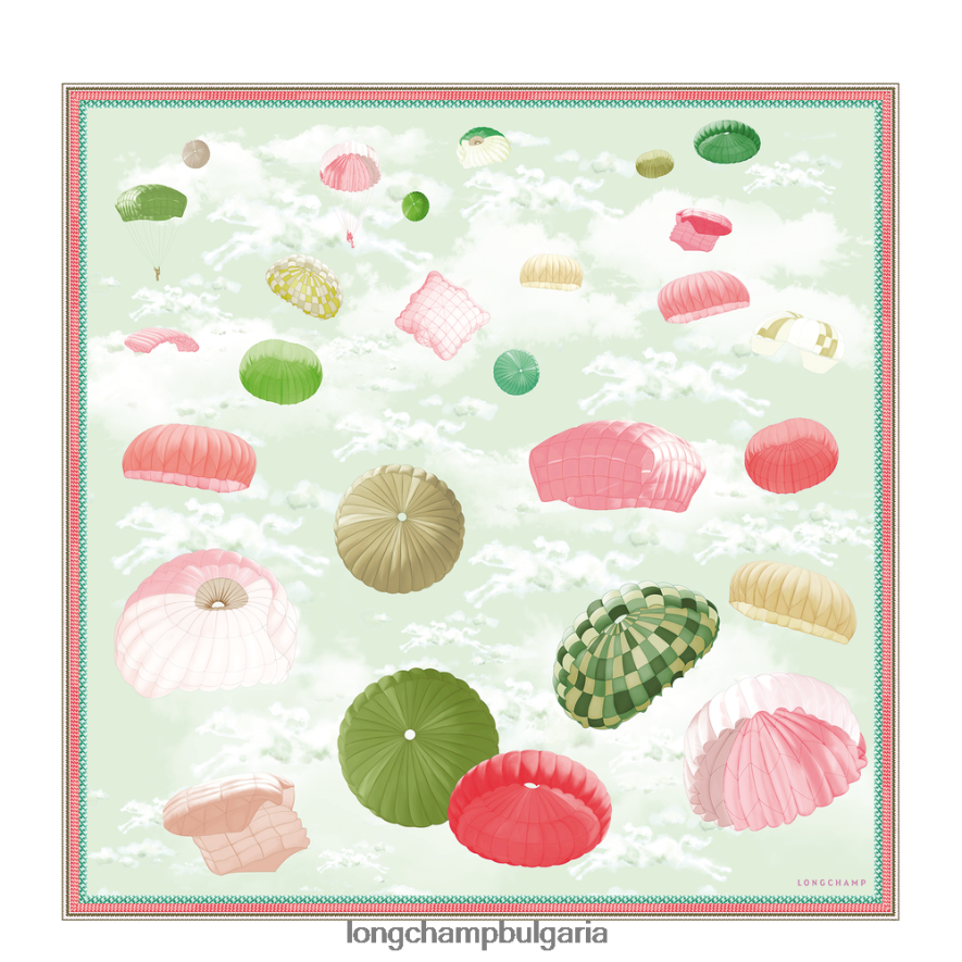трева/зелена светлина Жени копринен шал колекция пролет/лято 2023 90 аксесоари Longchamp 6084PZ1055