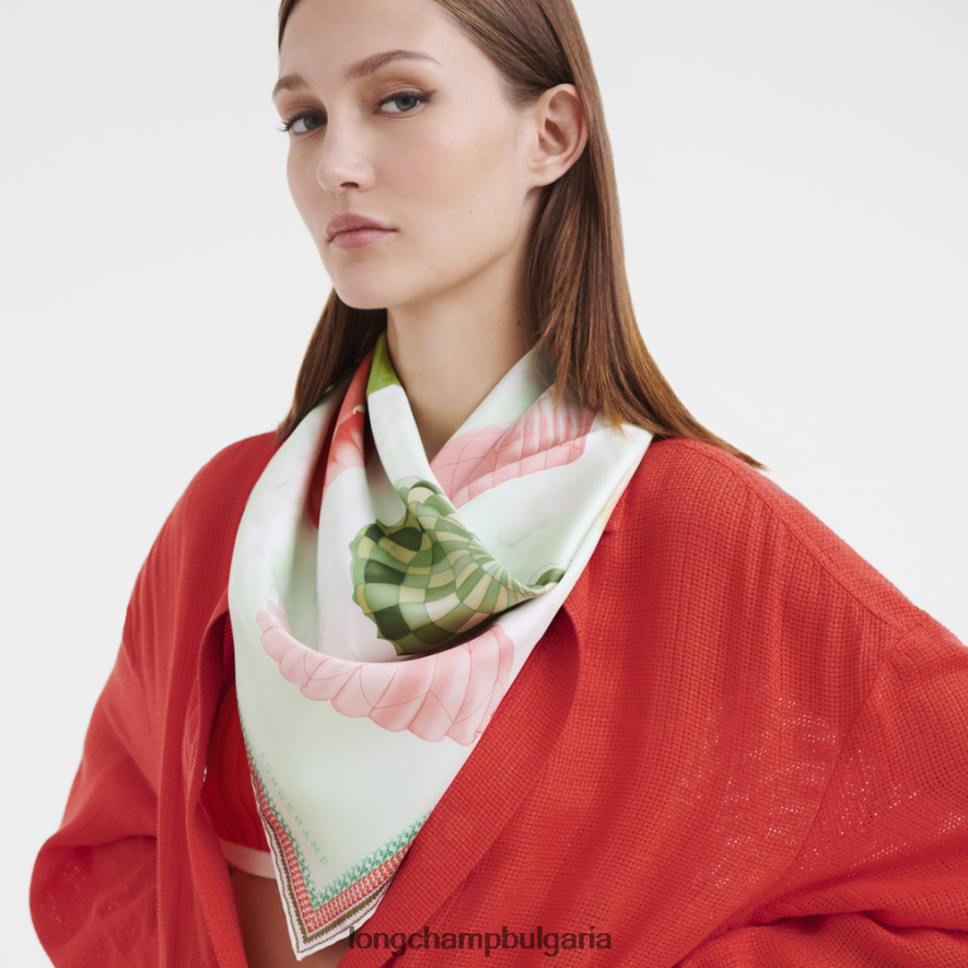 трева/зелена светлина Жени копринен шал колекция пролет/лято 2023 90 аксесоари Longchamp 6084PZ1055