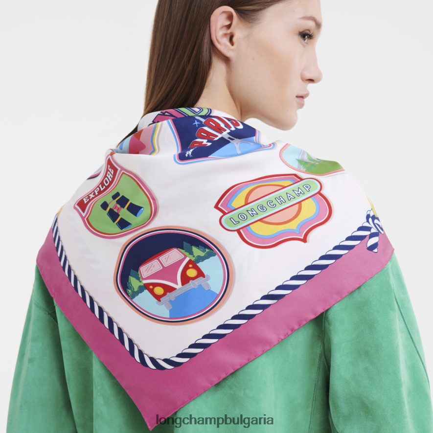 фуксия Жени копринен шал колекция пролет/лято 2023 90 аксесоари Longchamp 6084PZ1057