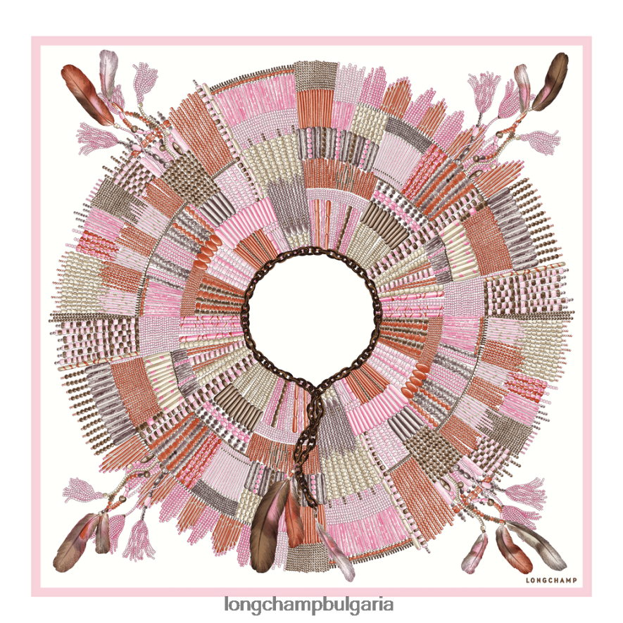 розово Жени копринен шал колекция пролет/лято 2023 90 аксесоари Longchamp 6084PZ1059