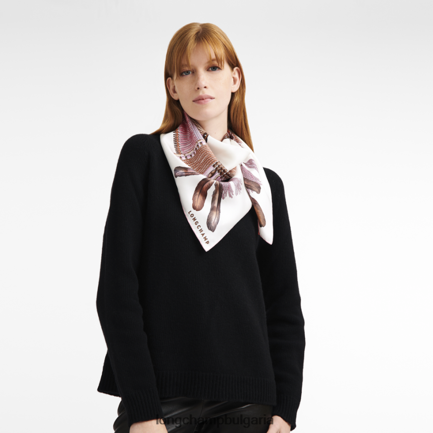 розово Жени копринен шал колекция пролет/лято 2023 90 аксесоари Longchamp 6084PZ1059