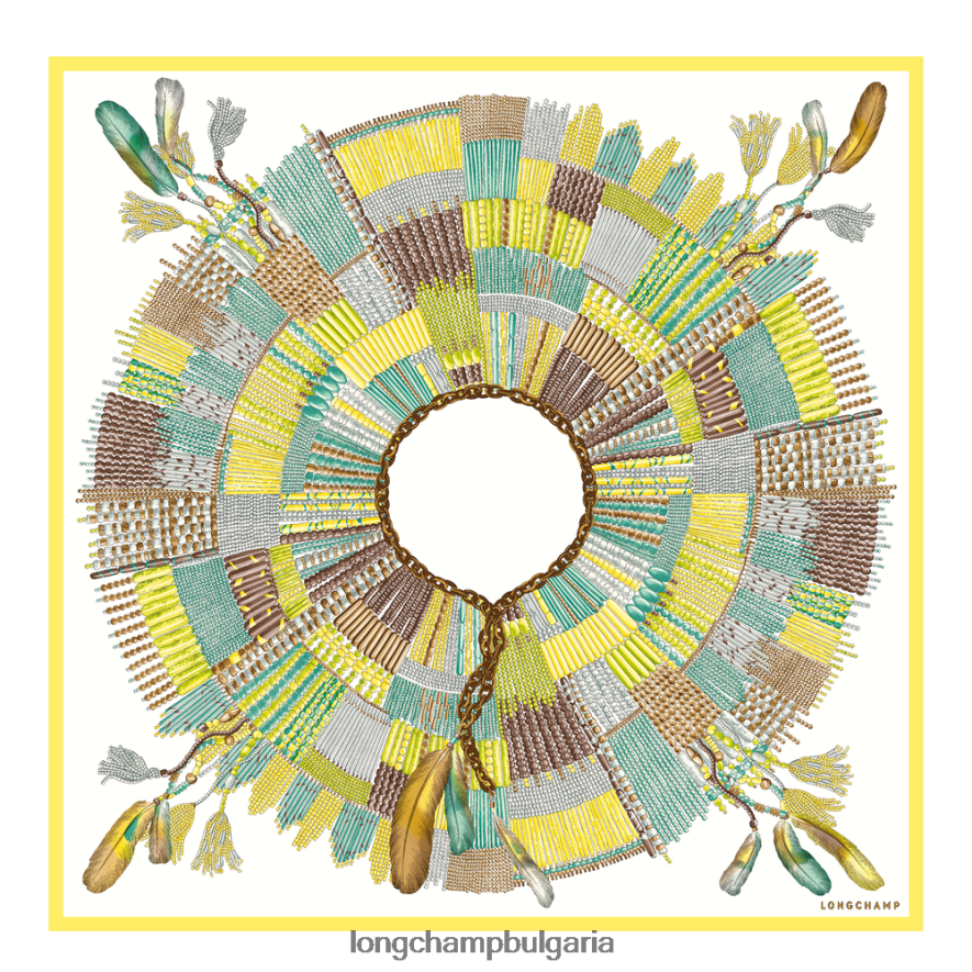 лимон Жени копринен шал колекция пролет/лято 2023 90 аксесоари Longchamp 6084PZ1060