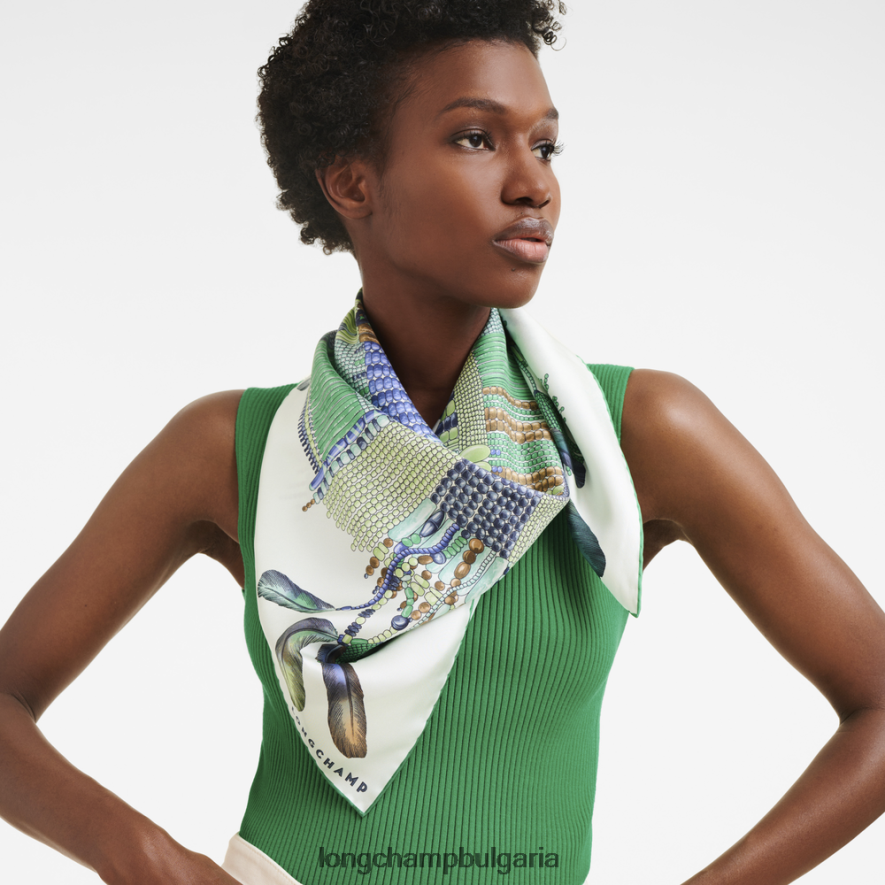 трева/зелена светлина Жени копринен шал колекция пролет/лято 2023 90 аксесоари Longchamp 6084PZ1061