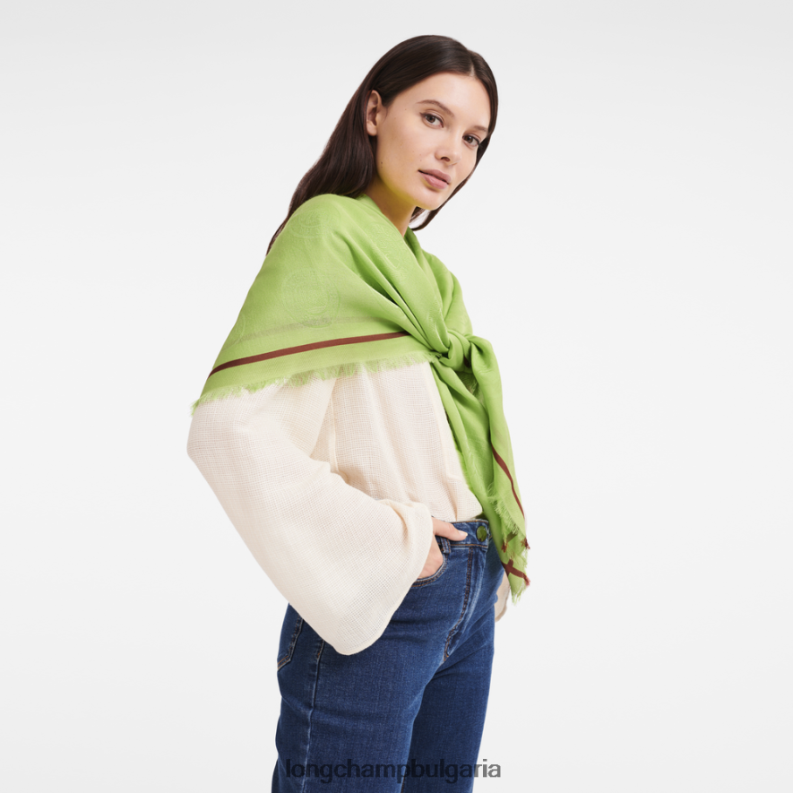зелена светлина Жени шал от колекция пролет/лято 2023 г аксесоари Longchamp 6084PZ978