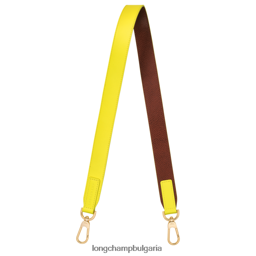 лимонено/кафяво Жени презрамка за бокс-тръс аксесоари Longchamp 6084PZ1081