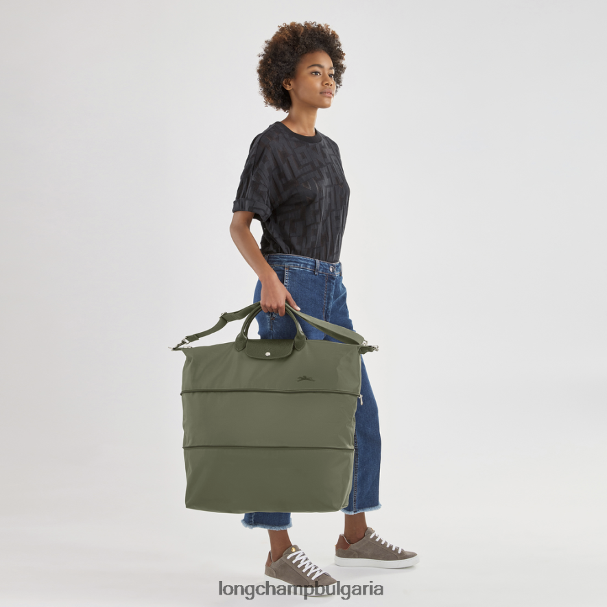 гора Жени зелена пътна чанта le pliage с възможност за разширяване чанти Longchamp 6084PZ801
