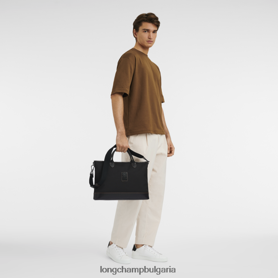 черен мъже куфарче Boxford чанти Longchamp 6084PZ464