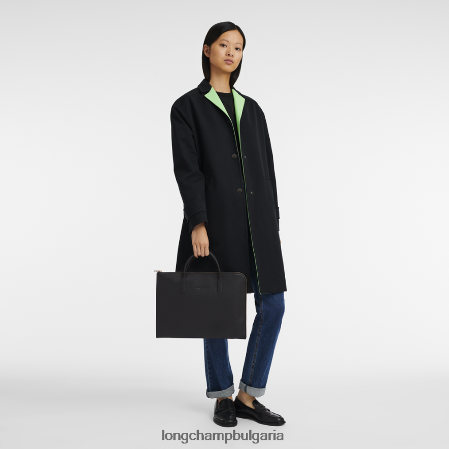 черен мъже le foulonne куфарче чанти Longchamp 6084PZ470