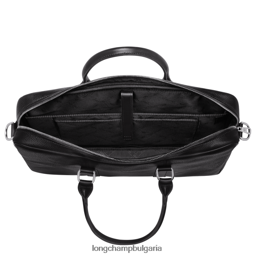 черен мъже le foulonne куфарче чанти Longchamp 6084PZ478