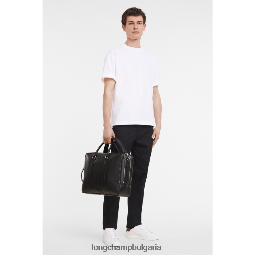 черен мъже le foulonne куфарче чанти Longchamp 6084PZ481