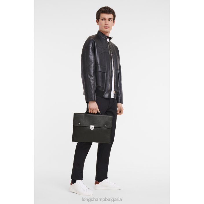 черен мъже le foulonne куфарче чанти Longchamp 6084PZ483