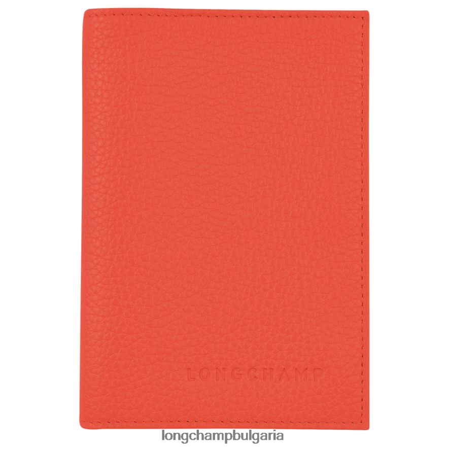 оранжево мъже корица за паспорт le foulonne кожени изделия Longchamp 6084PZ725