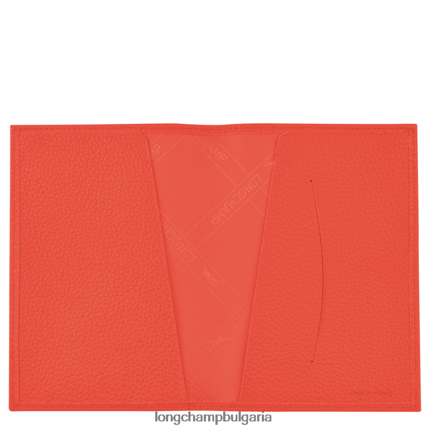 оранжево мъже корица за паспорт le foulonne кожени изделия Longchamp 6084PZ725