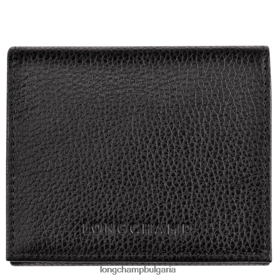 черен мъже le foulonne кесия за монети кожени изделия Longchamp 6084PZ542