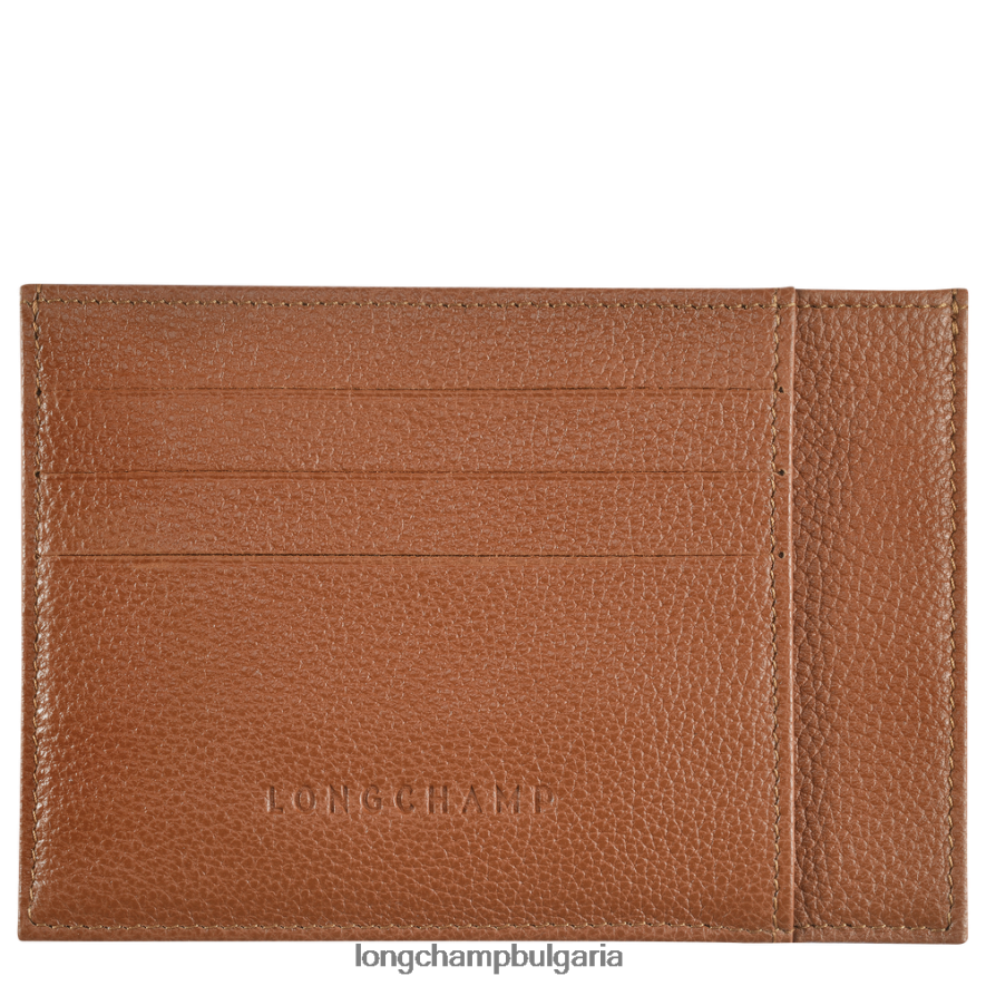 карамел мъже притежател на карта le foulonne кожени изделия Longchamp 6084PZ652