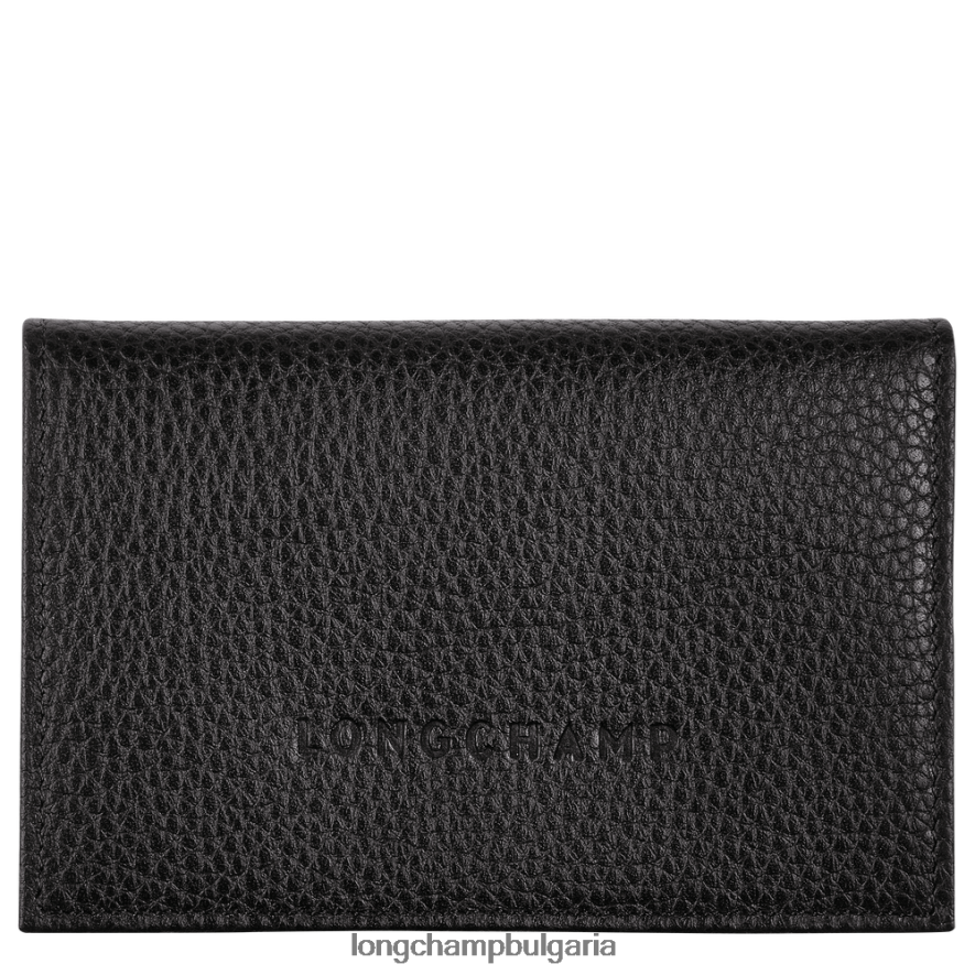 черен мъже притежател на карта le foulonne кожени изделия Longchamp 6084PZ653