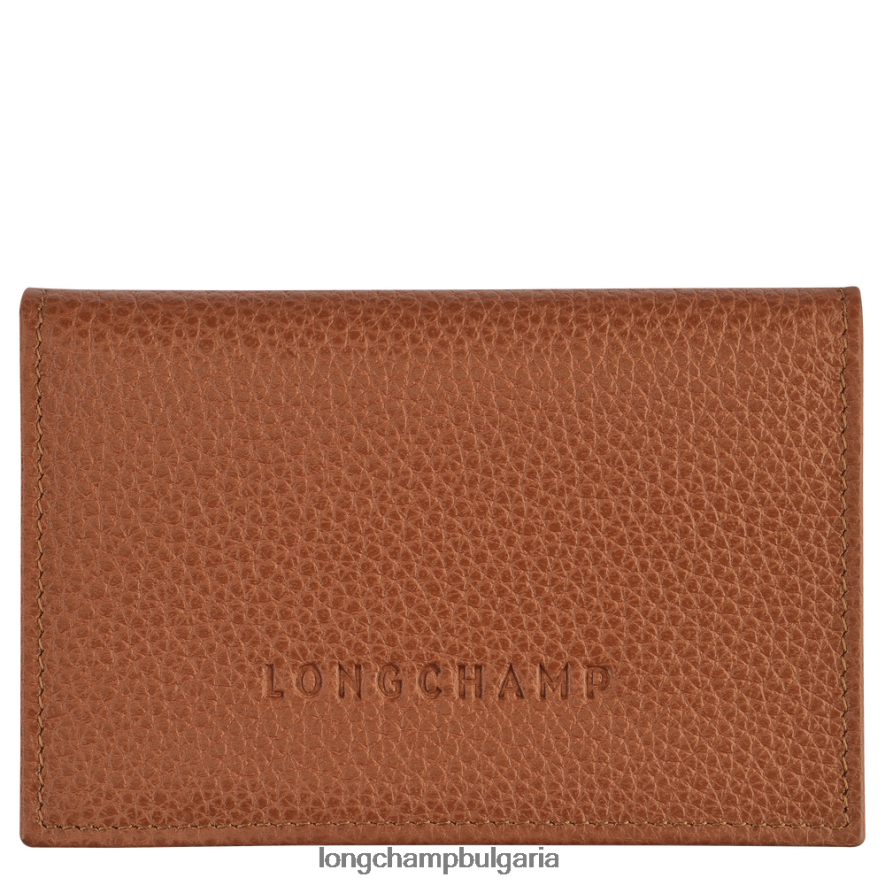 карамел мъже притежател на карта le foulonne кожени изделия Longchamp 6084PZ654