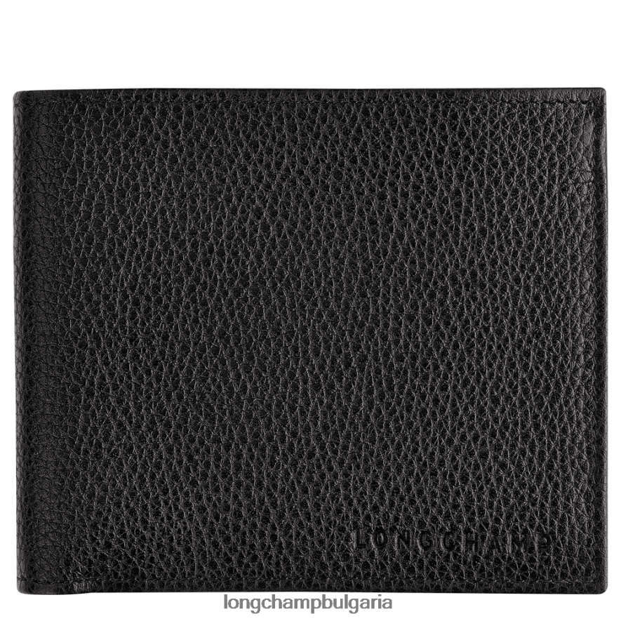 черен мъже le foulonne портфейл кожени изделия Longchamp 6084PZ627