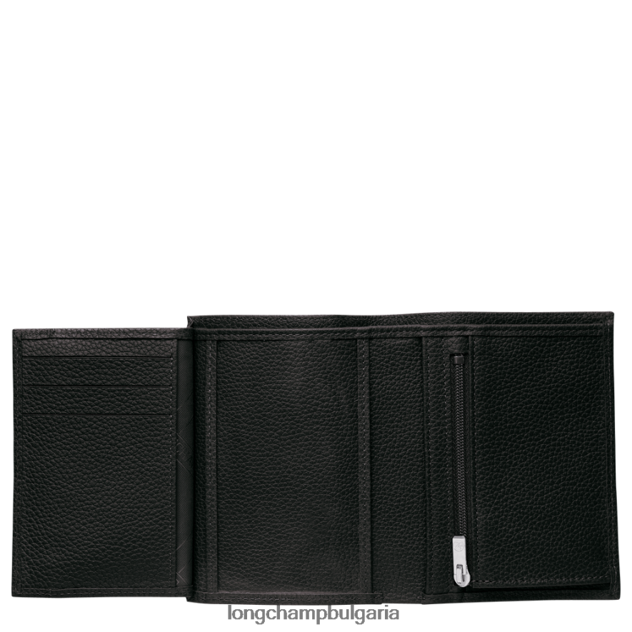 черен мъже le foulonne портфейл кожени изделия Longchamp 6084PZ630