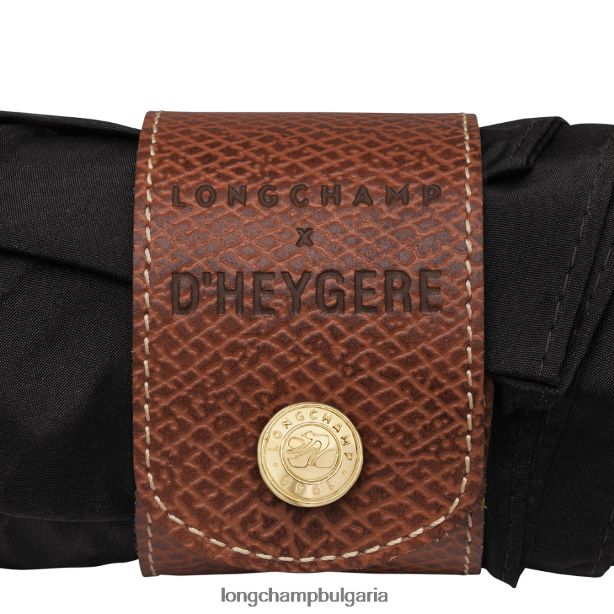 черен мъже чадър аксесоари Longchamp X D'heygere 6084PZ962