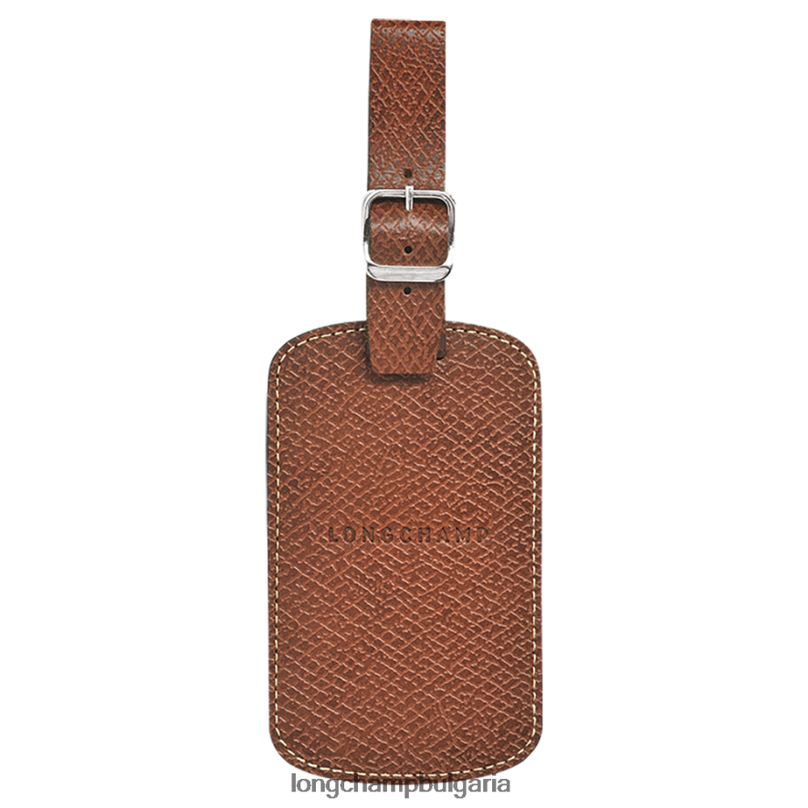 кафяво мъже боксфорд етикет за багаж аксесоари Longchamp 6084PZ857