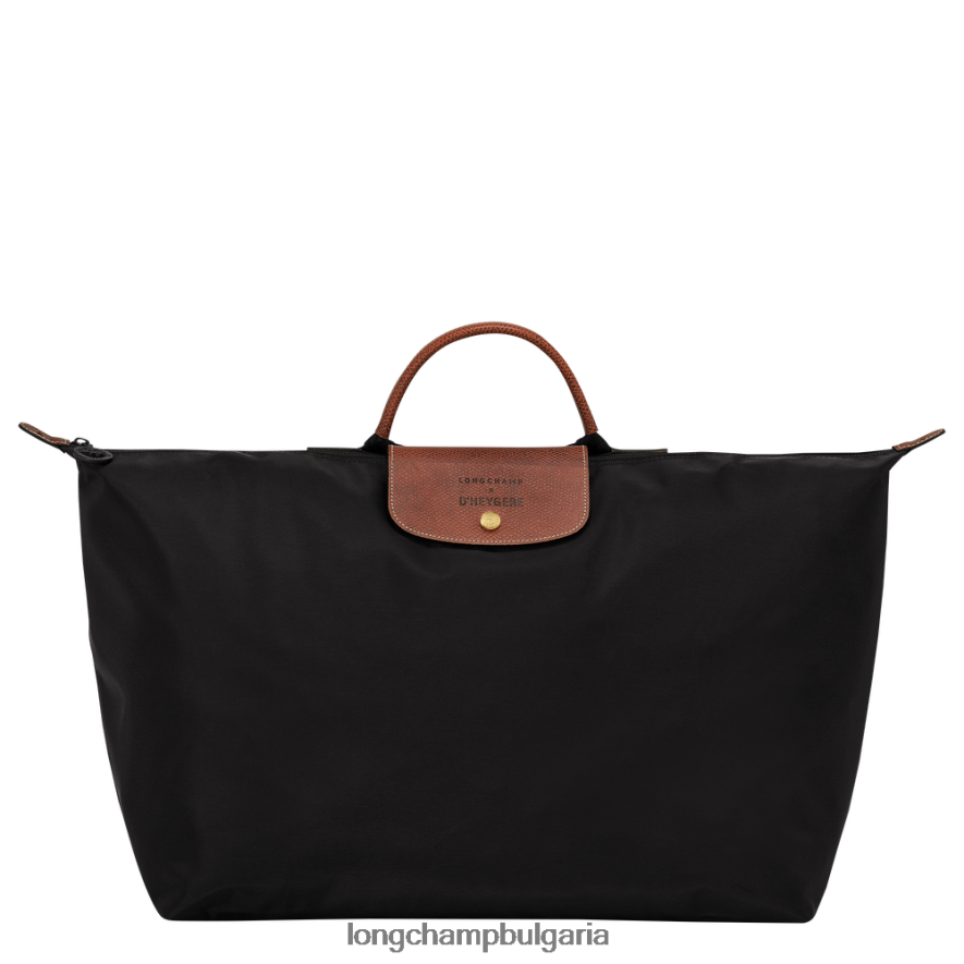черен мъже пътна чанта / раница чанти Longchamp X D'heygere 6084PZ832