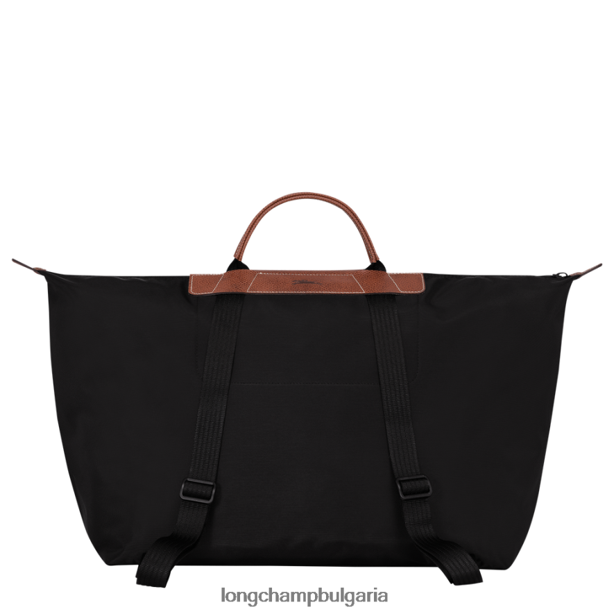черен мъже пътна чанта / раница чанти Longchamp X D'heygere 6084PZ832