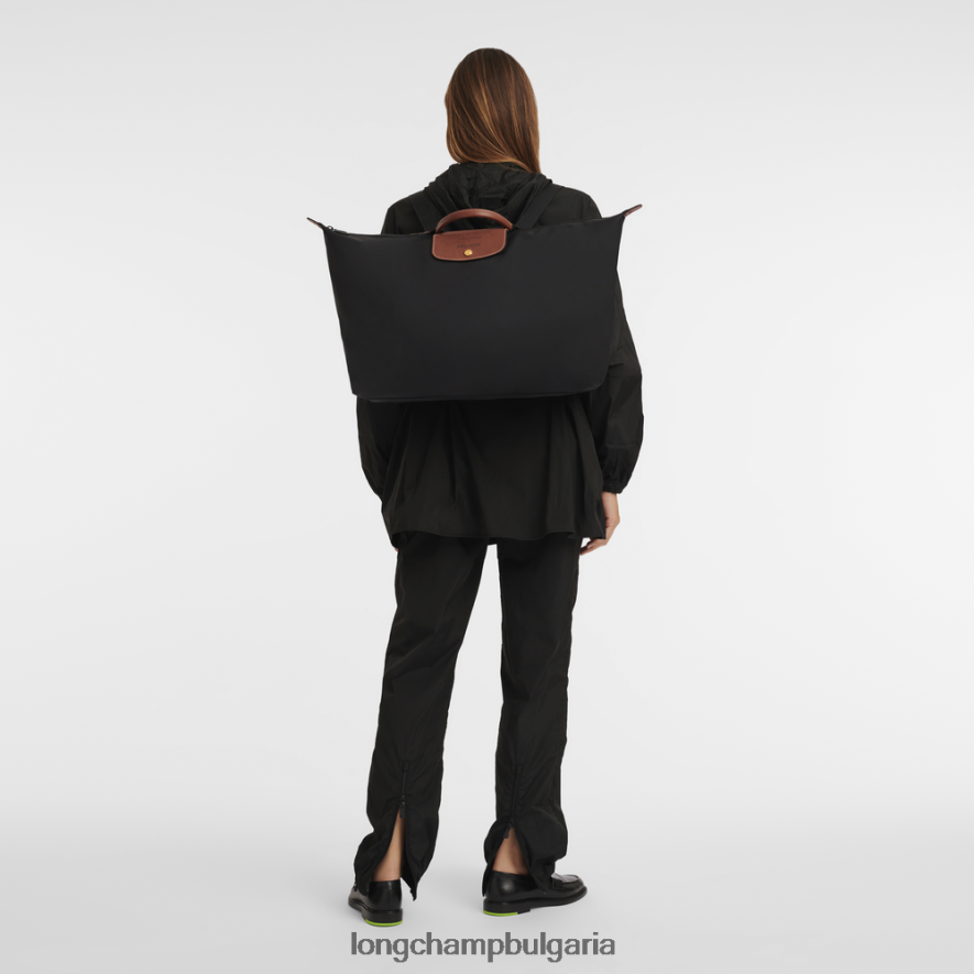 черен мъже пътна чанта / раница чанти Longchamp X D'heygere 6084PZ832