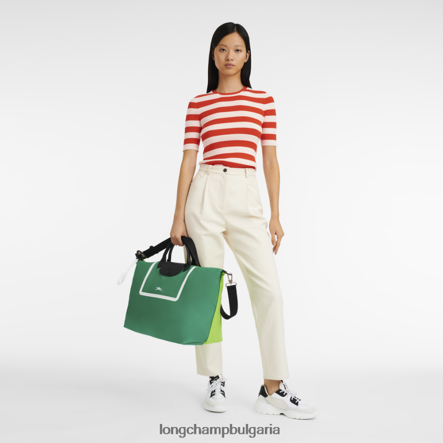 трева/зелена светлина мъже le pliage колекция пътна чанта чанти Longchamp 6084PZ777